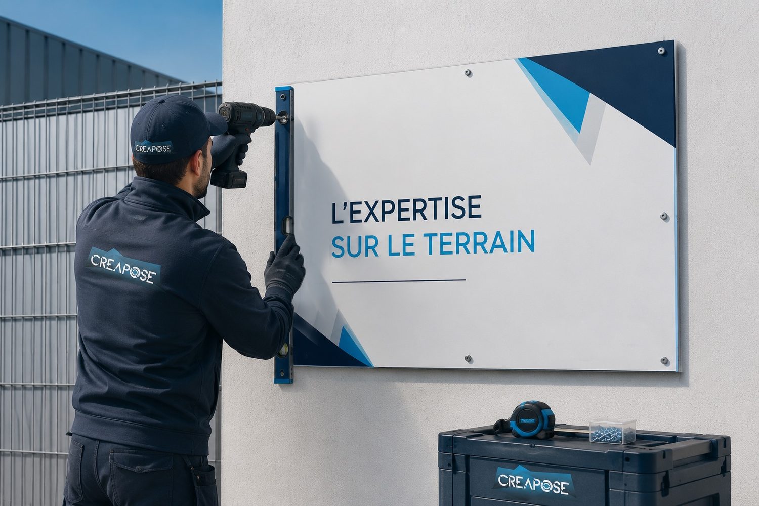 Panneau publicitaire grand format installé par CREAPOSE
